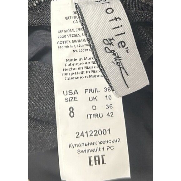 Profile By Gottex Sz 8 Swimsuit Unchain My Heart Swimdress One Piece Black - Picture 7 of 7